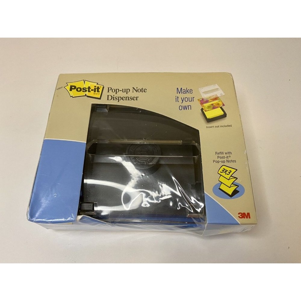 Post-it Clear Top Pop-up Note Dispenser for 3 x 3 Self-Stick Notes Black/Clear